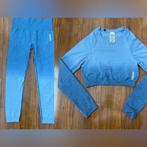 Gymshark seamless ombre blue set
